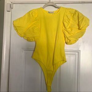 ZARA Puff Sleeve Bodysuit - NWT